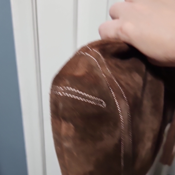 Coach REHAB Dark Brown Suede Bag Crossbody with Tassel - Picture 9 of 13